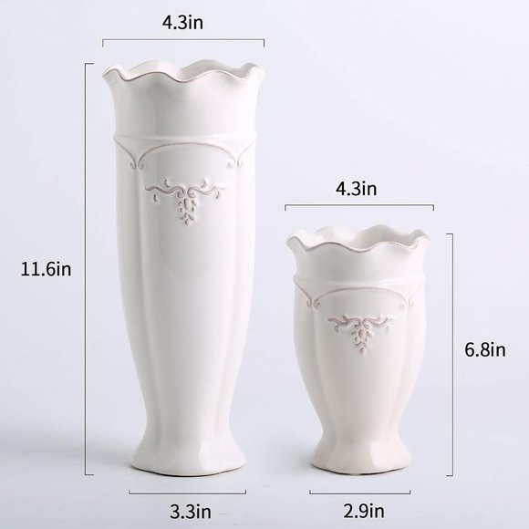White Ceramic Modern Handmade White Centerpirces Flower vase for Home Decoration - Picture 7 of 7